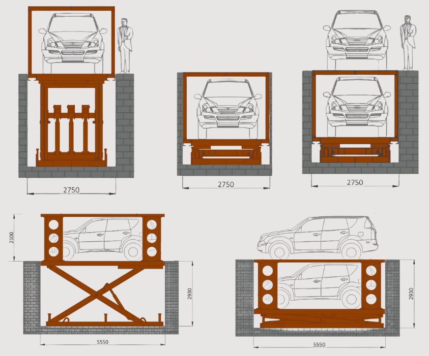 S-VRC-2، الرافعة المقصية ذات المنصة المزدوجة.