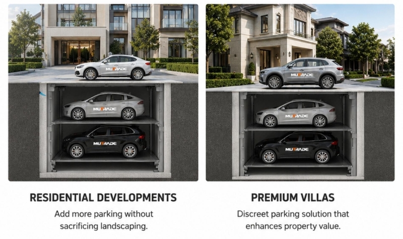 PFPP Pit Four Post Parking System Hidden Underground Parking for Premium and Space-Limited Projects 2 PFPP Pit Four Post Parking System مخفي تحت الأرض للمشاريع المتميزة والمحدودة المساحة 3