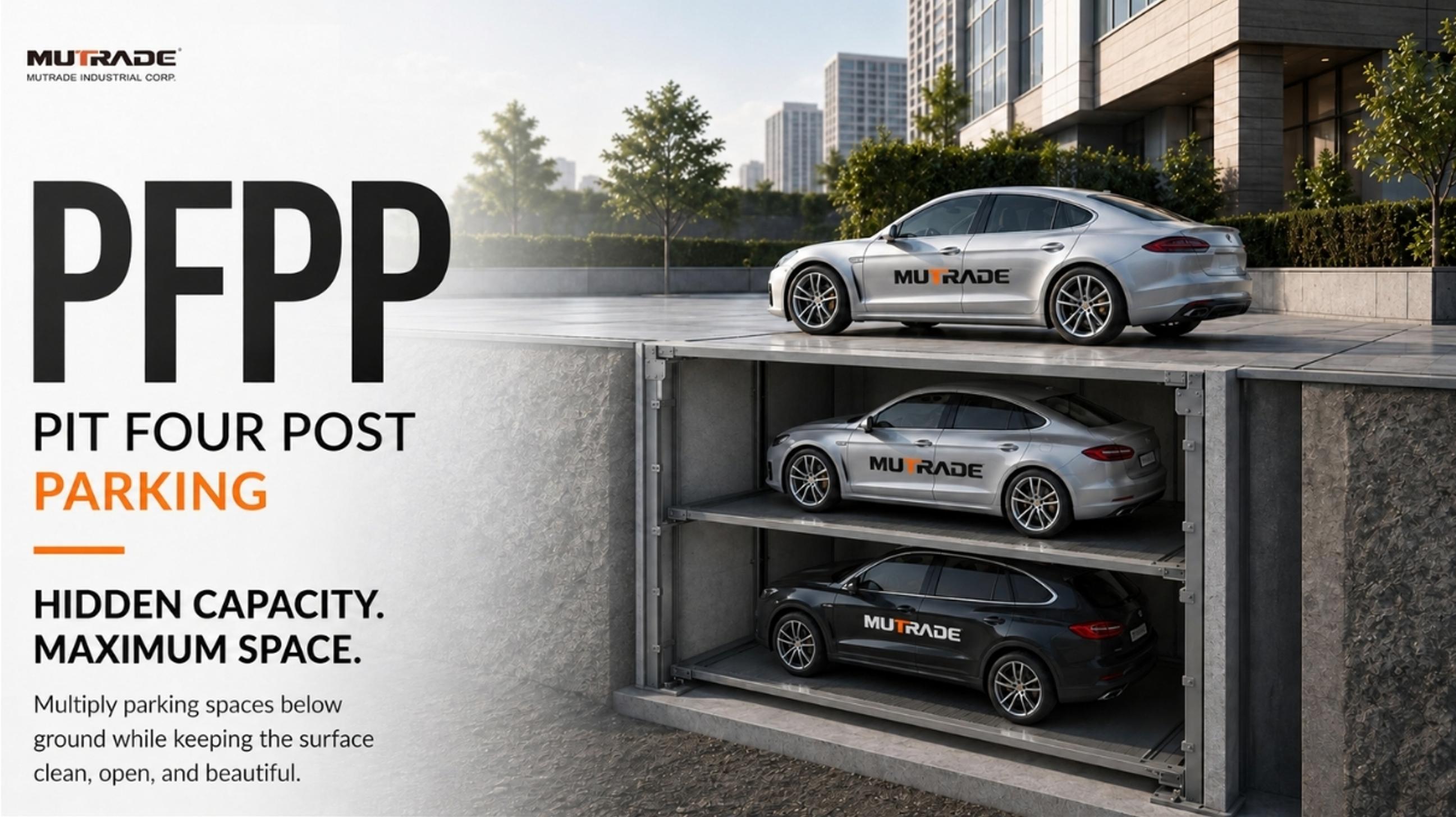 PFPP Pit Four Post Parking System Hidden Underground Parking for Premium and Space-Limited Projects 2 نظام PFPP Pit Four Post Parking System، موقف سيارات مخفي تحت الأرض للمشاريع المتميزة والمحدودة المساحة 2